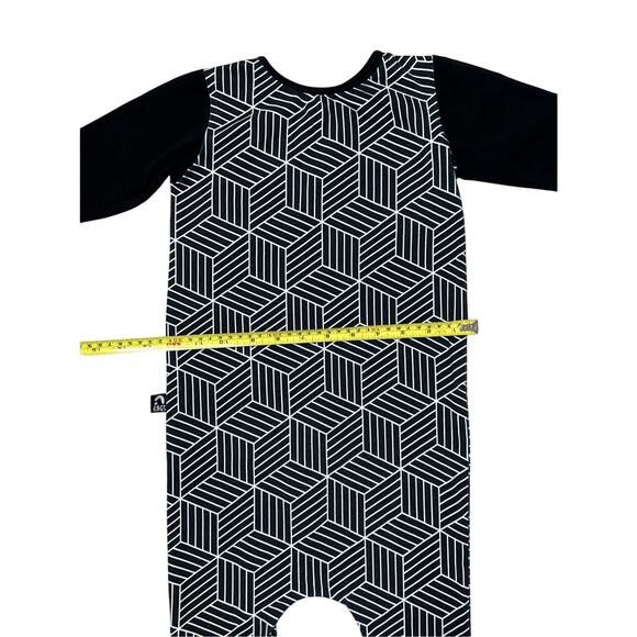 RAGS Retro Black Striped Peace Stretchy Romper Hippie sz 3/4T - Picture 3 of 8